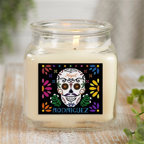 Day of the Dead Personalized Scented Glass Candle Jar  - 38546