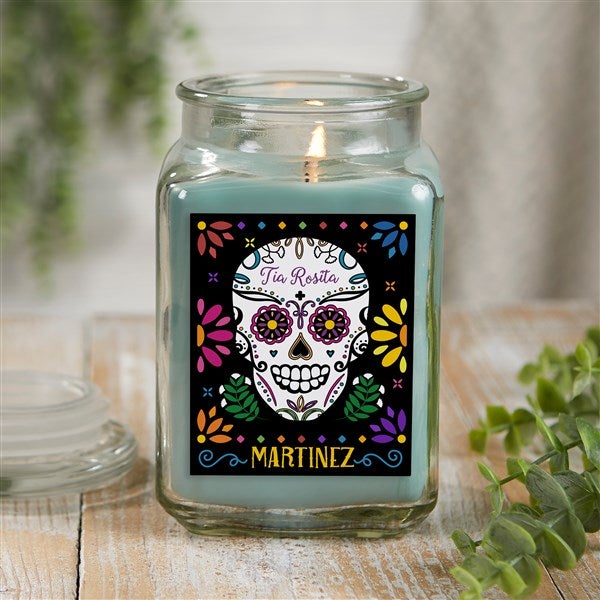 Day of the Dead Personalized Scented Glass Candle Jar  - 38546