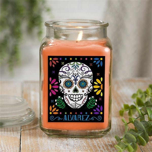 Day of the Dead Personalized Scented Glass Candle Jar  - 38546