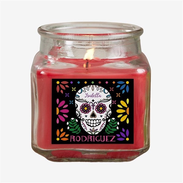 Day of the Dead Personalized Scented Glass Candle Jar  - 38546