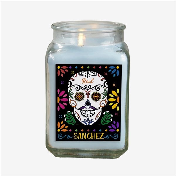 Day of the Dead Personalized Scented Glass Candle Jar  - 38546