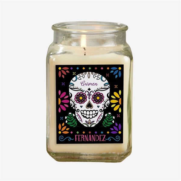 Day of the Dead Personalized Scented Glass Candle Jar  - 38546