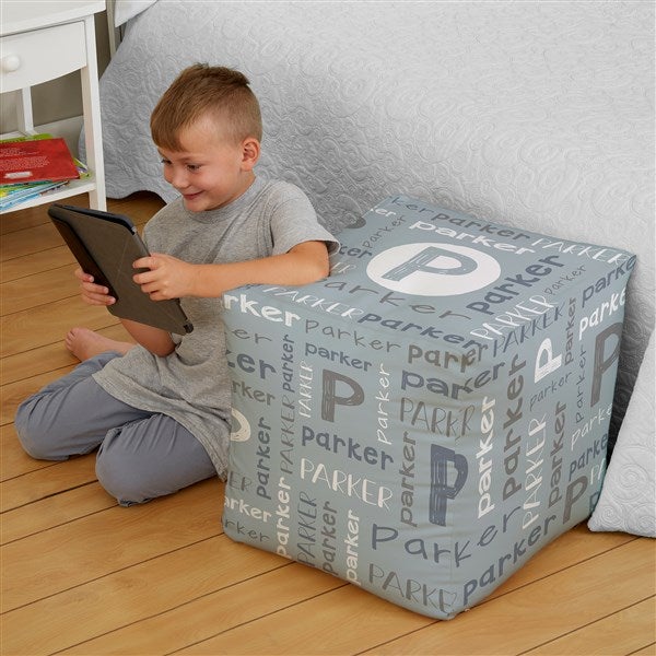 Youthful Name Personalized Cube Ottoman  - 38553D