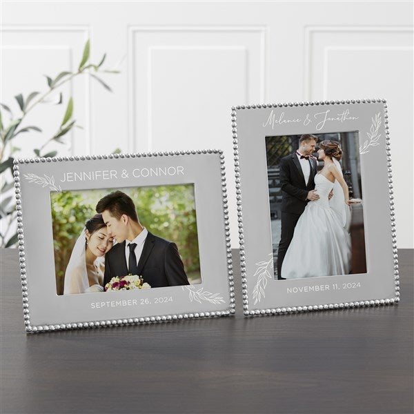 Mariposa® String of Pearls Elegant Couple Engraved Wedding Frame  - 38588