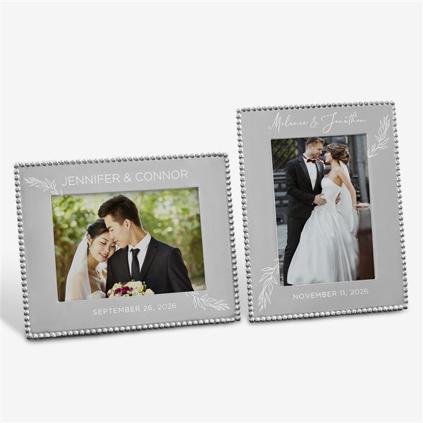 Mariposa® String of Pearls Elegant Couple Engraved Wedding Frame  - 38588