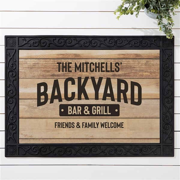 Backyard Bar & Grill Personalized Doormat 18x27