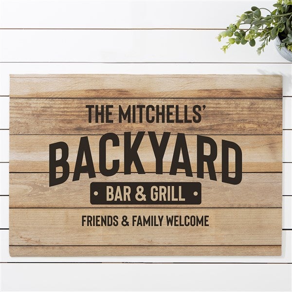 Backyard Bar & Grill Personalized Doormat 18x27