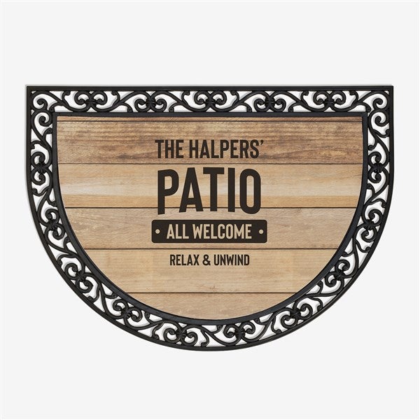 Backyard Bar & Grill Personalized Half Round Doormat  - 38596