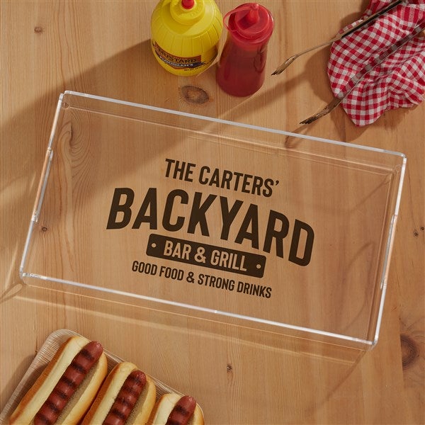Backyard BBQ Personalized Acrylic Serving Tray  - 38597