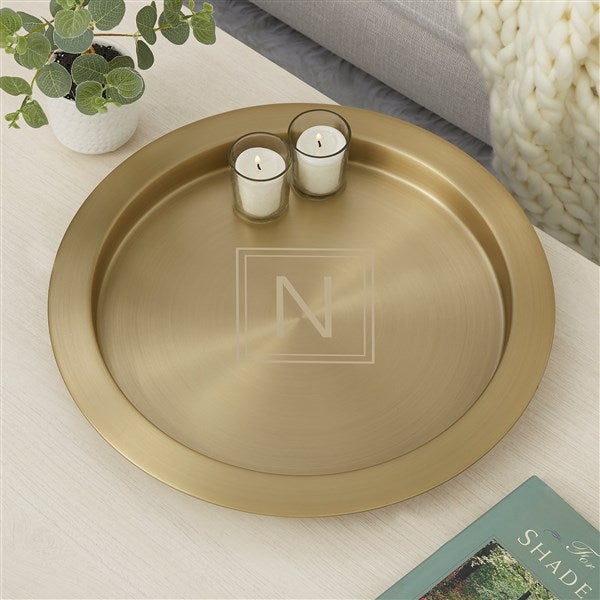 Classic Celebration Personalized Round Gold Serving Tray