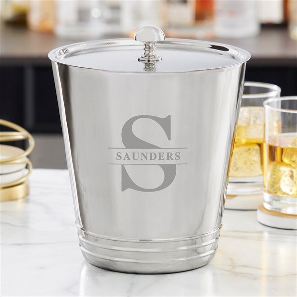 Lavish Last Name Personalized Silver Ice Bucket  - 38642