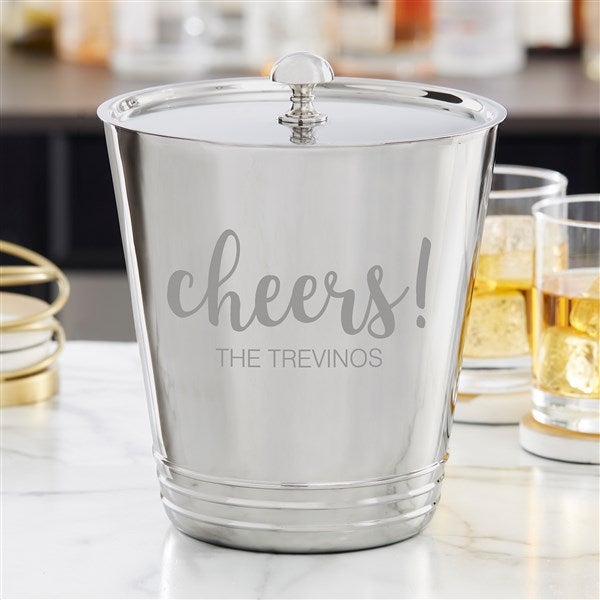 Cheers! Personalized Silver Ice Bucket  - 38644