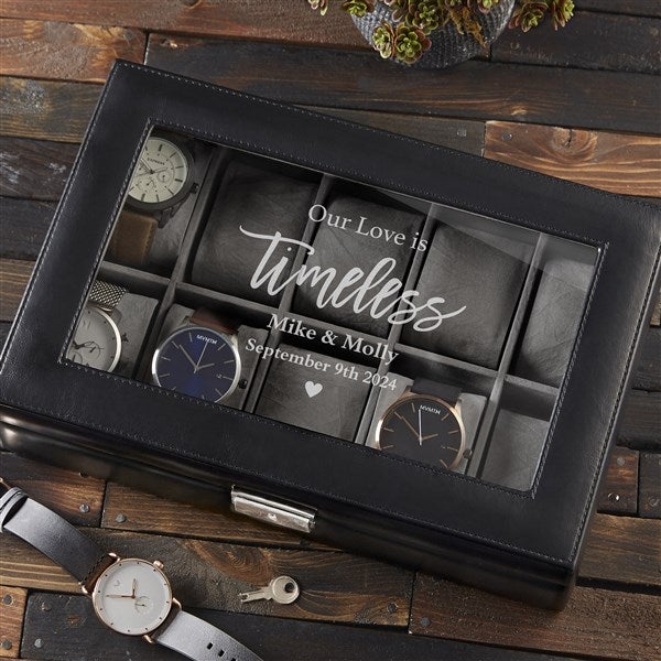 Our Love Is Timeless Personalized Leather Watch Box  - 38647