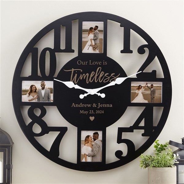 Our Love Is Timeless Personalized Picture Frame Wall Clock  - 38648