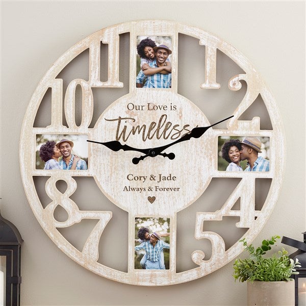 Our Love Is Timeless Personalized Picture Frame Wall Clock  - 38648