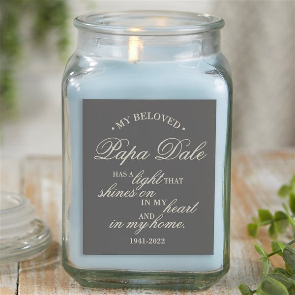 Memorial Light Personalized 18 oz. Linen Candle Jar