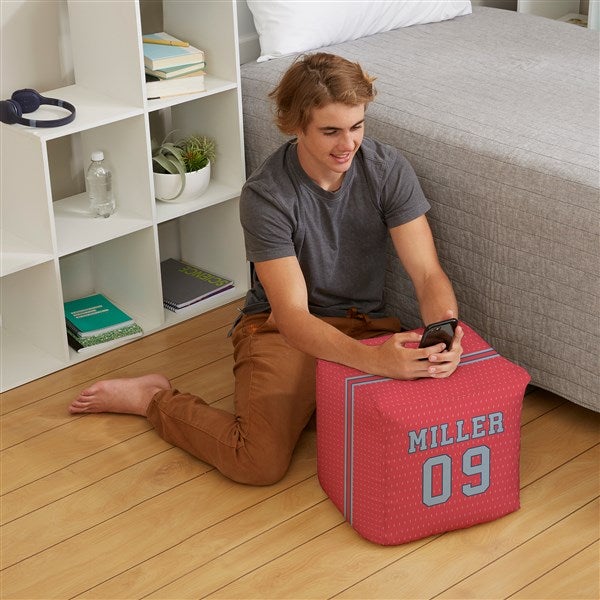 Sports Jersey Personalized Cube Ottoman  - 38769D