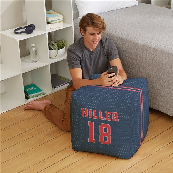 Sports Jersey Personalized Cube Ottoman  - 38769D