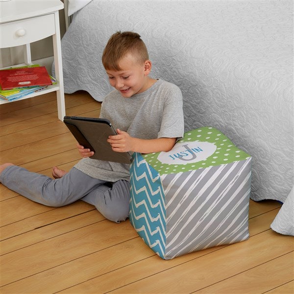 Yours Truly Personalized Cube Ottoman  - 38773D