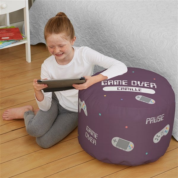 Gaming Personalized Round Ottoman  - 38781D