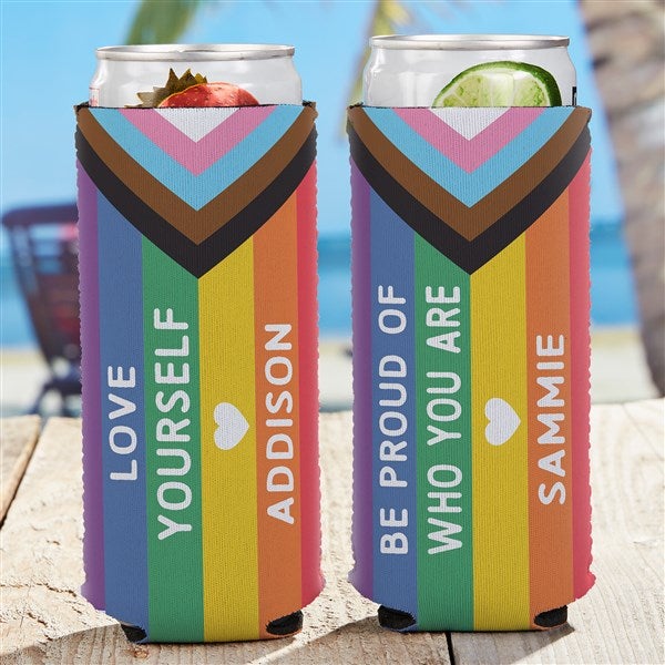 Love Yourself Personalized Slim Can Cooler  - 38807