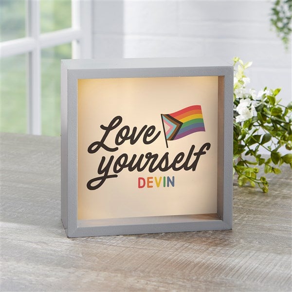 Love Yourself Personalized LED Light Shadow Box  - 38810