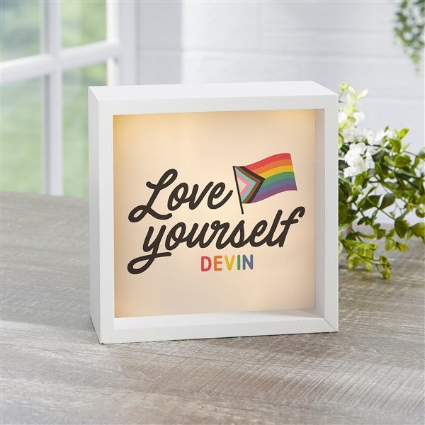 Love Yourself Personalized LED Light Shadow Box  - 38810