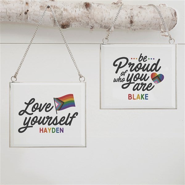 Love Yourself Personalized Glass Suncatcher  - 38811