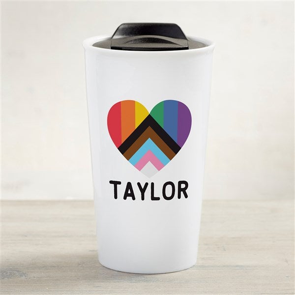 Love Yourself Personalized 12 oz. Double-Wall Ceramic Travel Mug  - 38824