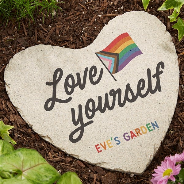 Love Yourself Personalized Heart Garden Stone  - 38835