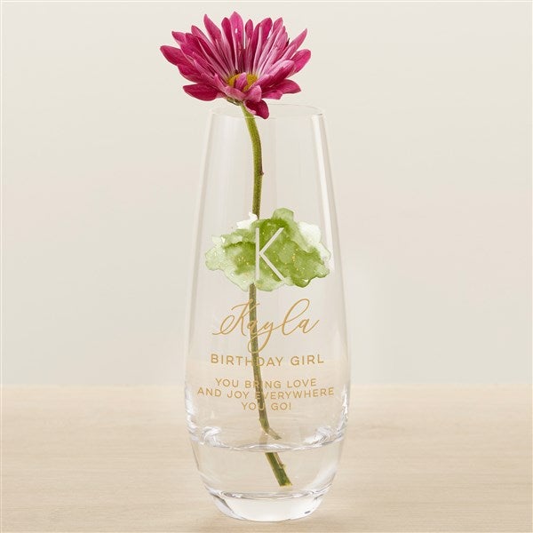 Birthstone Color Personalized Printed Bud Vase - 38844