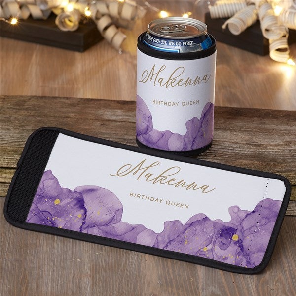 Birthstone Color Personalized Beer Can & Bottle Wrap  - 38848