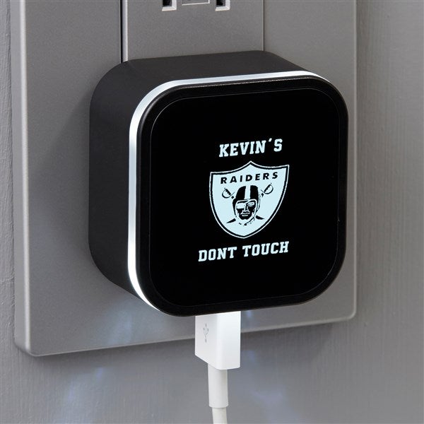 NFL Las Vegas Raiders Personalized LED Triple Port USB  - 38880