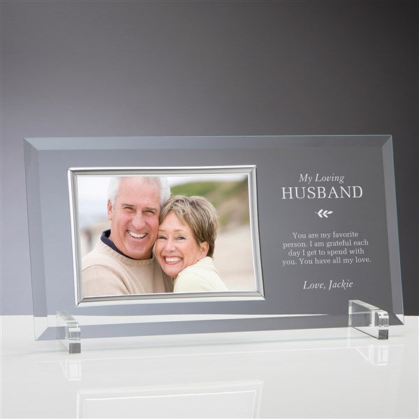 To My Husband Personalized Glass Picture Frame  - 38891