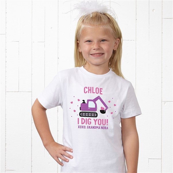 I Dig You Personalized Valentine's Day Kids Shirts  - 38923