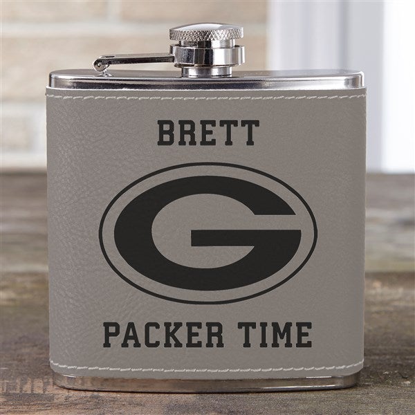 NFL Green Bay Packers Leatherette Personalized Flask  - 38932