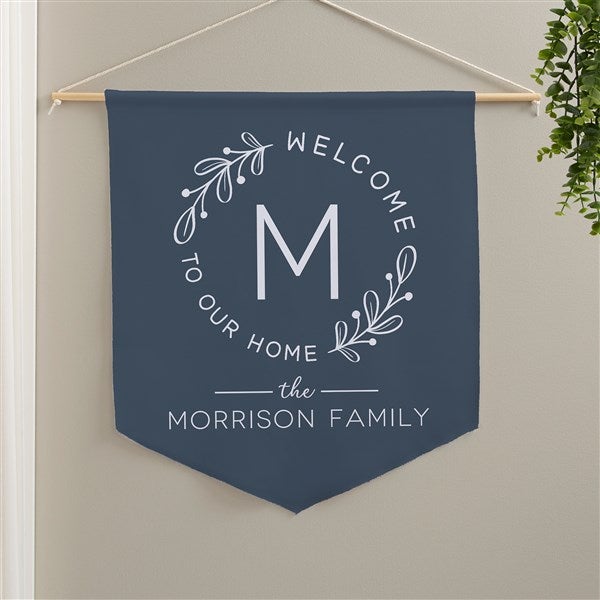 Welcome Wreath Personalized Pennant  - 38974D