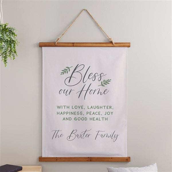 Bless Our Home Personalized Wood Topped Tapestry  - 38982D