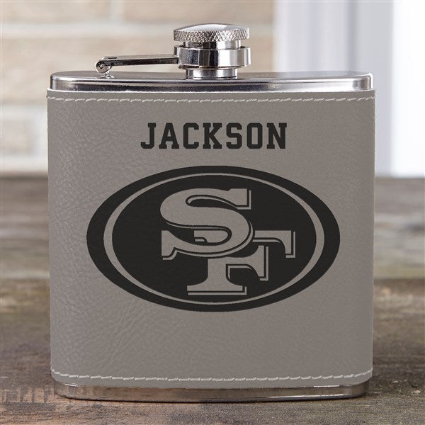 NFL San Francisco 49ers Leatherette Personalized Flask  - 38987