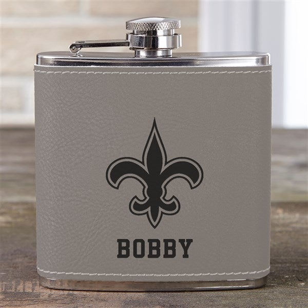 NFL New Orleans Saints Leatherette Personalized Flask  - 39009