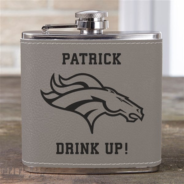 NFL Denver Broncos Leatherette Personalized Flask  - 39011