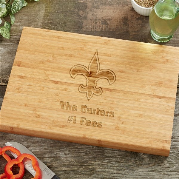 NFL New Orleans Saints Personalized Bamboo Cutting Board - 39026