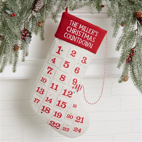 Family Countdown To Christmas Personalized Christmas Stockings  - 39031