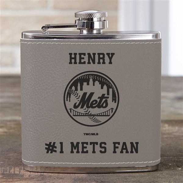 MLB New York Mets Leatherette Personalized Flask  - 39033