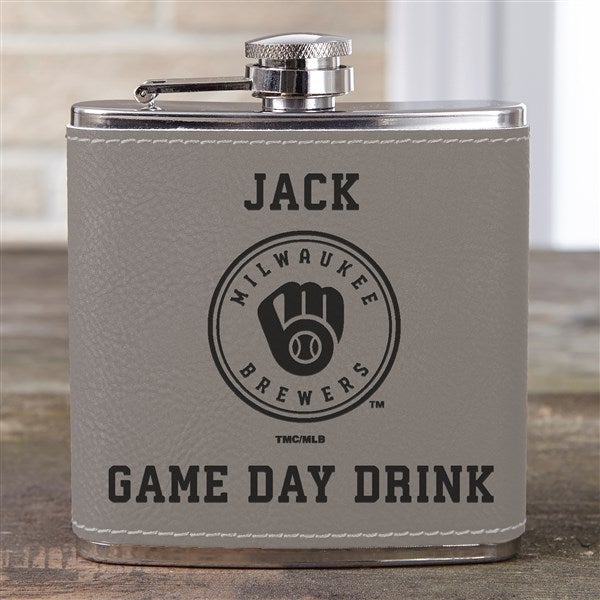 MLB Milwaukee Brewers Leatherette Personalized Flask  - 39040