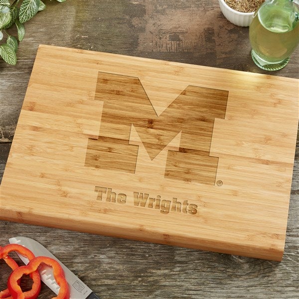 NCAA Michigan Wolverines Personalized Bamboo Cutting Board  - 39049