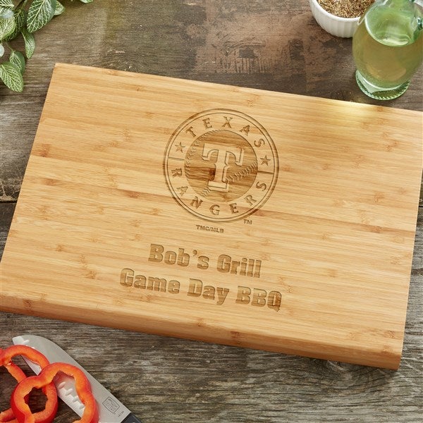 MLB Texas Rangers Personalized Bamboo Cutting Board  - 39073