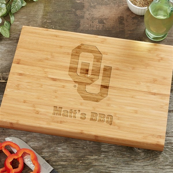 NCAA Oklahoma Sooners Personalized Bamboo Cutting Board  - 39089