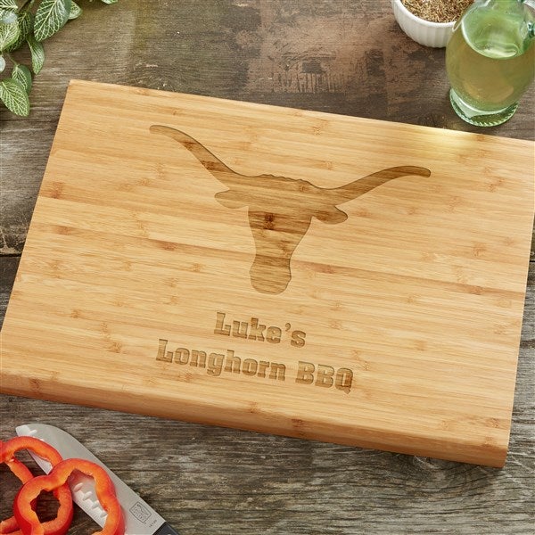 NCAA Texas Longhorns Personalized Bamboo Cutting Board  - 39090