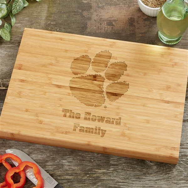 NCAA Clemson Tigers Personalized Bamboo Cutting Board  - 39091